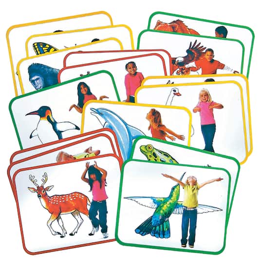 Roylco® Body Poetry: Animal Action Cards, 16 Pack